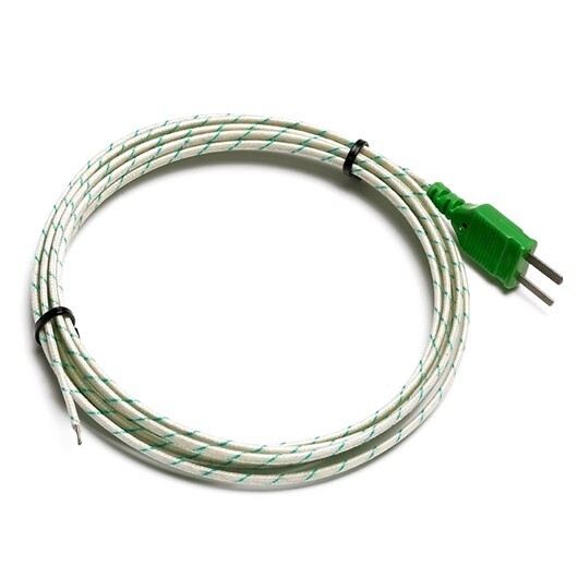 Thermocouple high-temp type K exposed tip, fiberglass insulated, 5 m