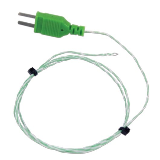 Thermocouple type K, exposed tip, PTFE insulated, 3 m